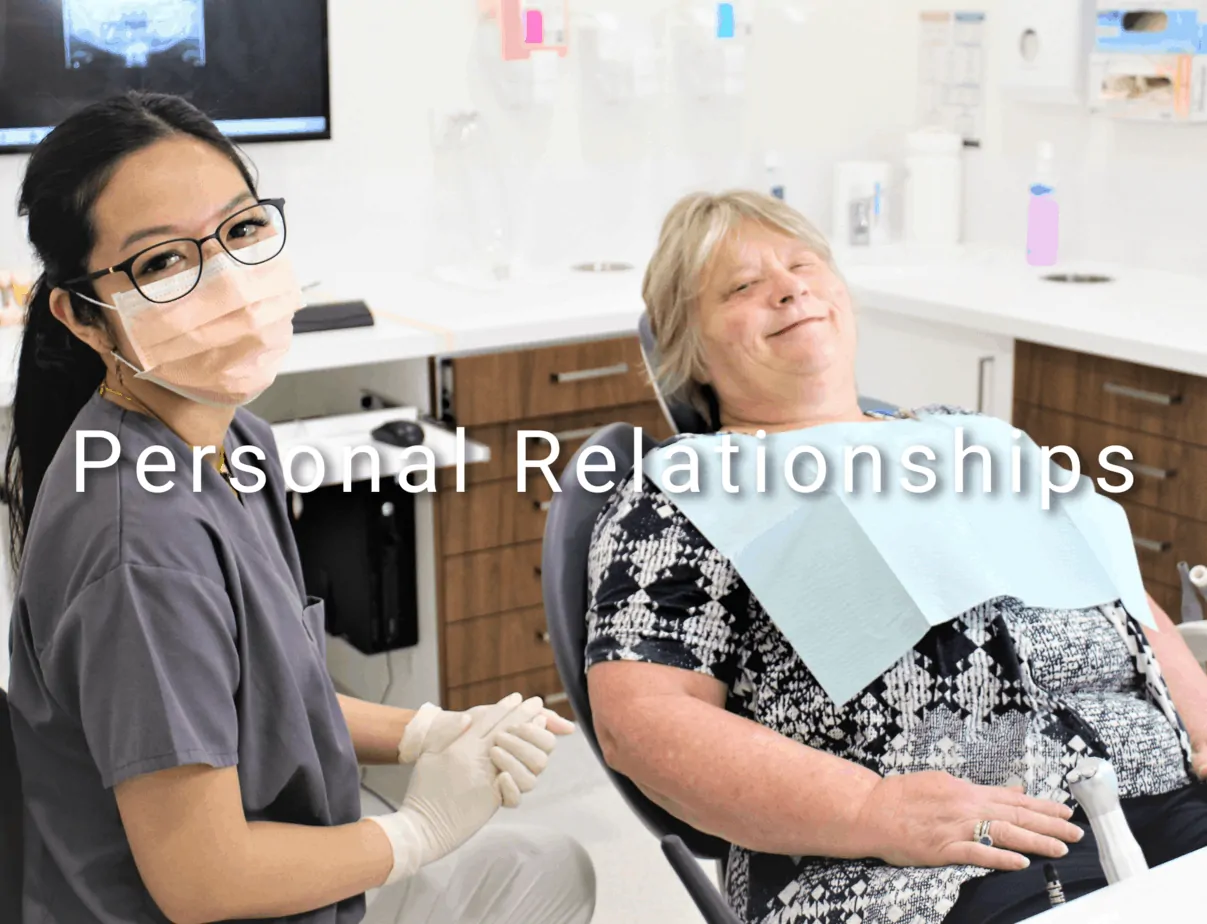 dentist and patient developing personal relationship
