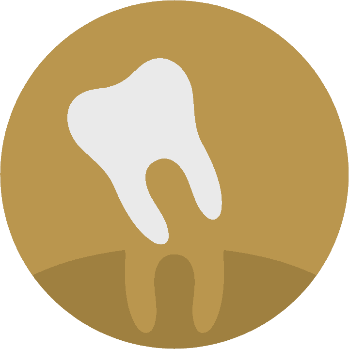 Knocked Out Teeth Dental Procedure golden icon