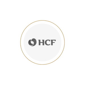 HCF Logo black and white and gold ring