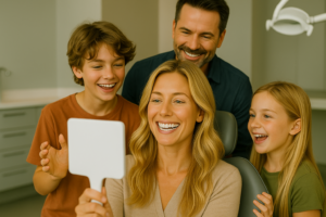 20250617 1026 Family Admiring Smile remix 01jxxmd6dqeg1s4f7y1mh6a7me